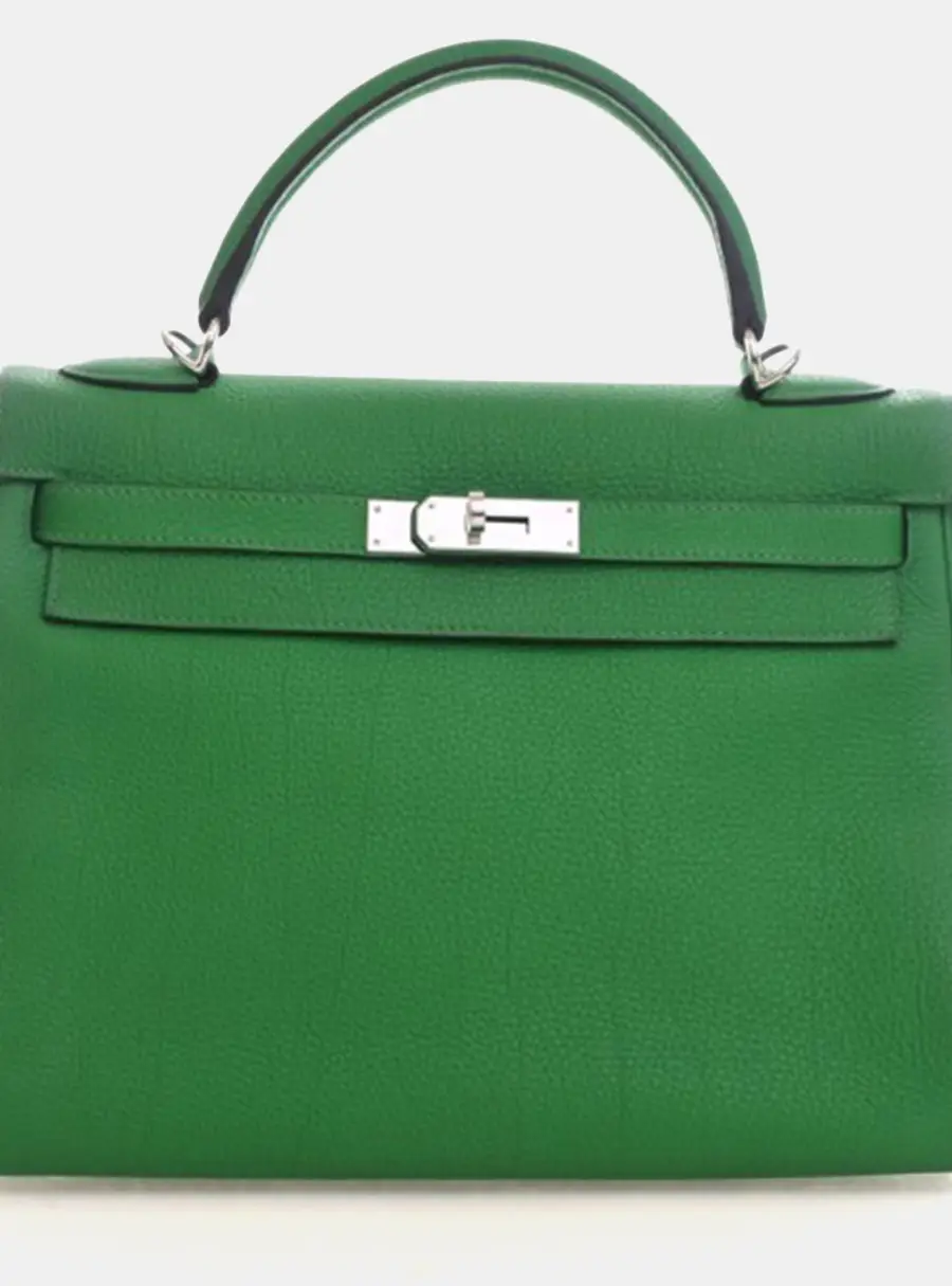 Hermes Kelly 32 Bambou Togo Calfskin Leather Top Handle Bag