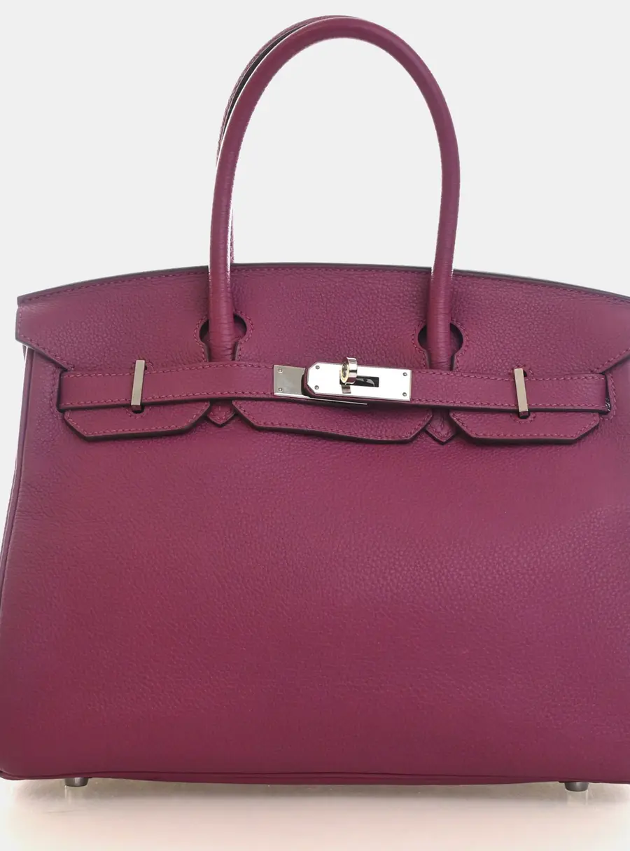 Hermes Birkin 30 Tosca Togo Calfskin Leather Top Handle Bag
