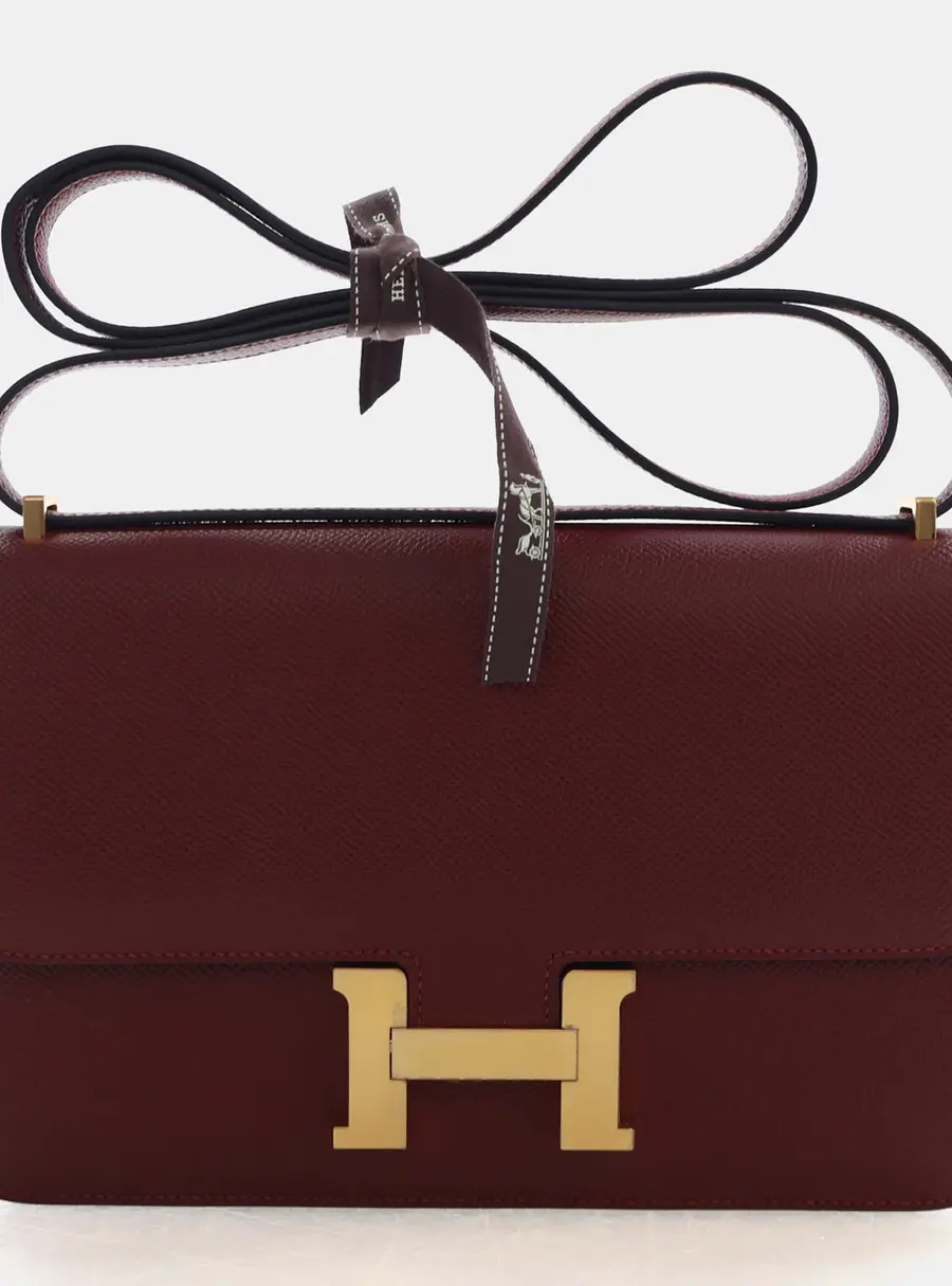 Hermes Constance Elan 25 Rouge H Epsom Calfskin Leather Shoulder Bag