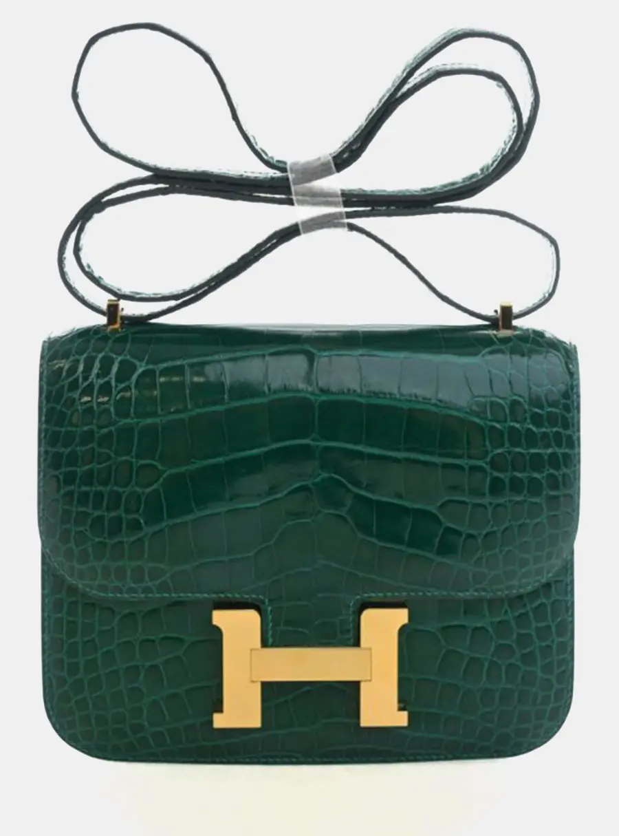 Hermes Constance 18 Vert Emeraude Alligator Leather Shoulder Bag