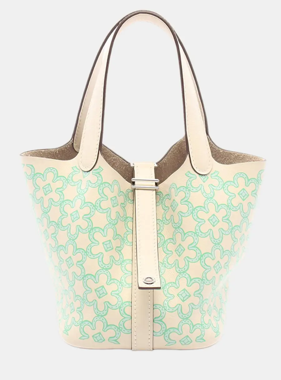 Hermes Micro Picotin Lock 14 Nata Vert Swift Leather Lucky Daisy Bag