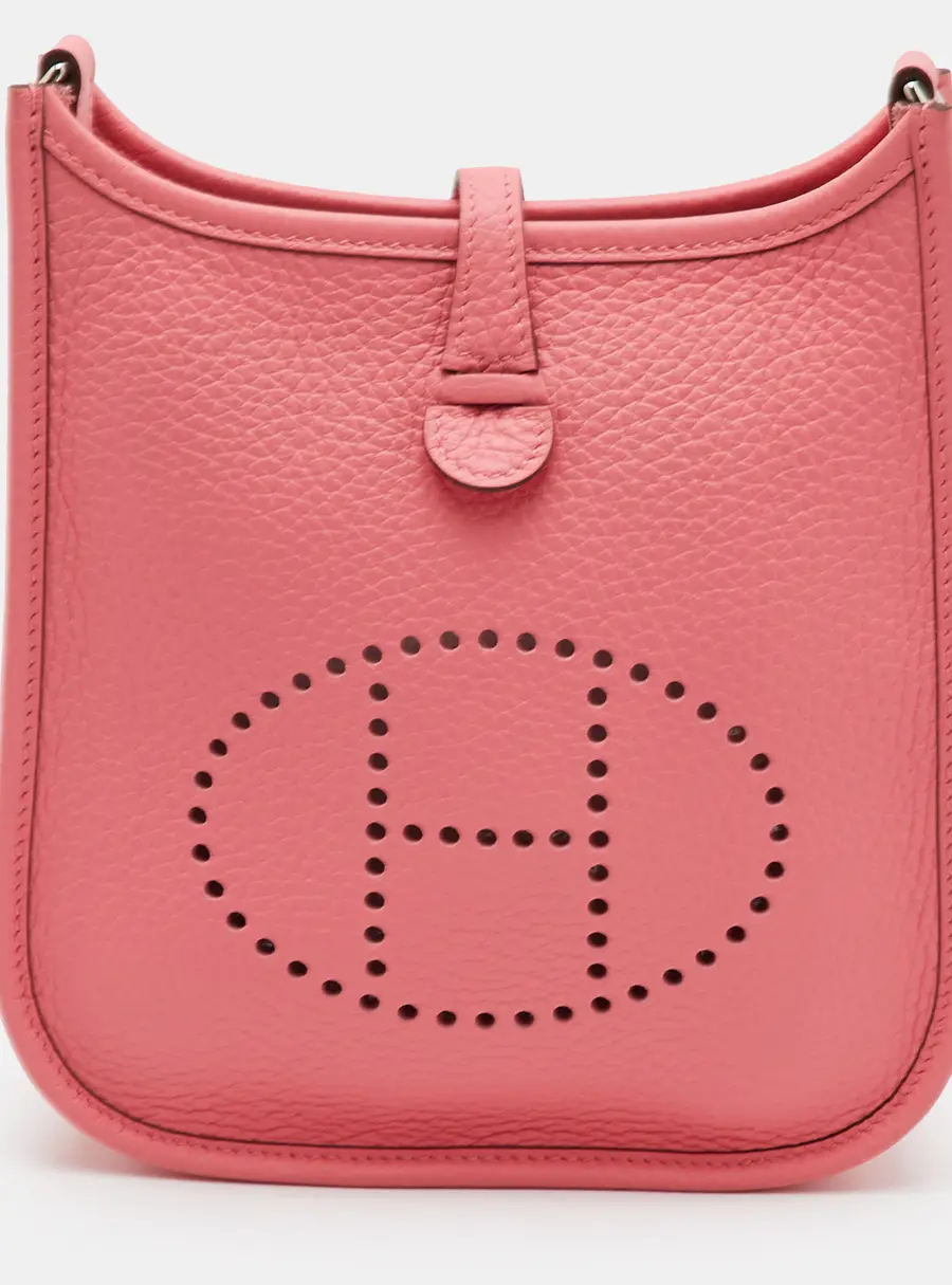 Herm&egrave;s Evelyne TPM Rose Lipstick Taurillon Clemence Leather Bag