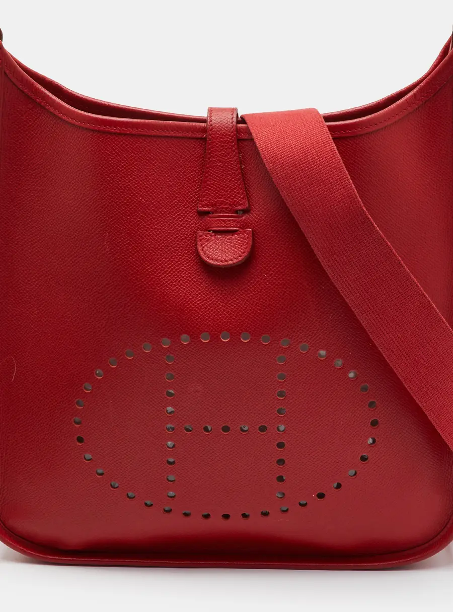 Herm&egrave;s Evelyne PM Vermillion Epsom Leather Shoulder Bag