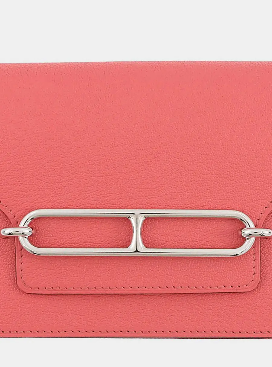 Hermes Roulis Slim Rose Texas Chevre Mysore Goatskin Wallet Bag