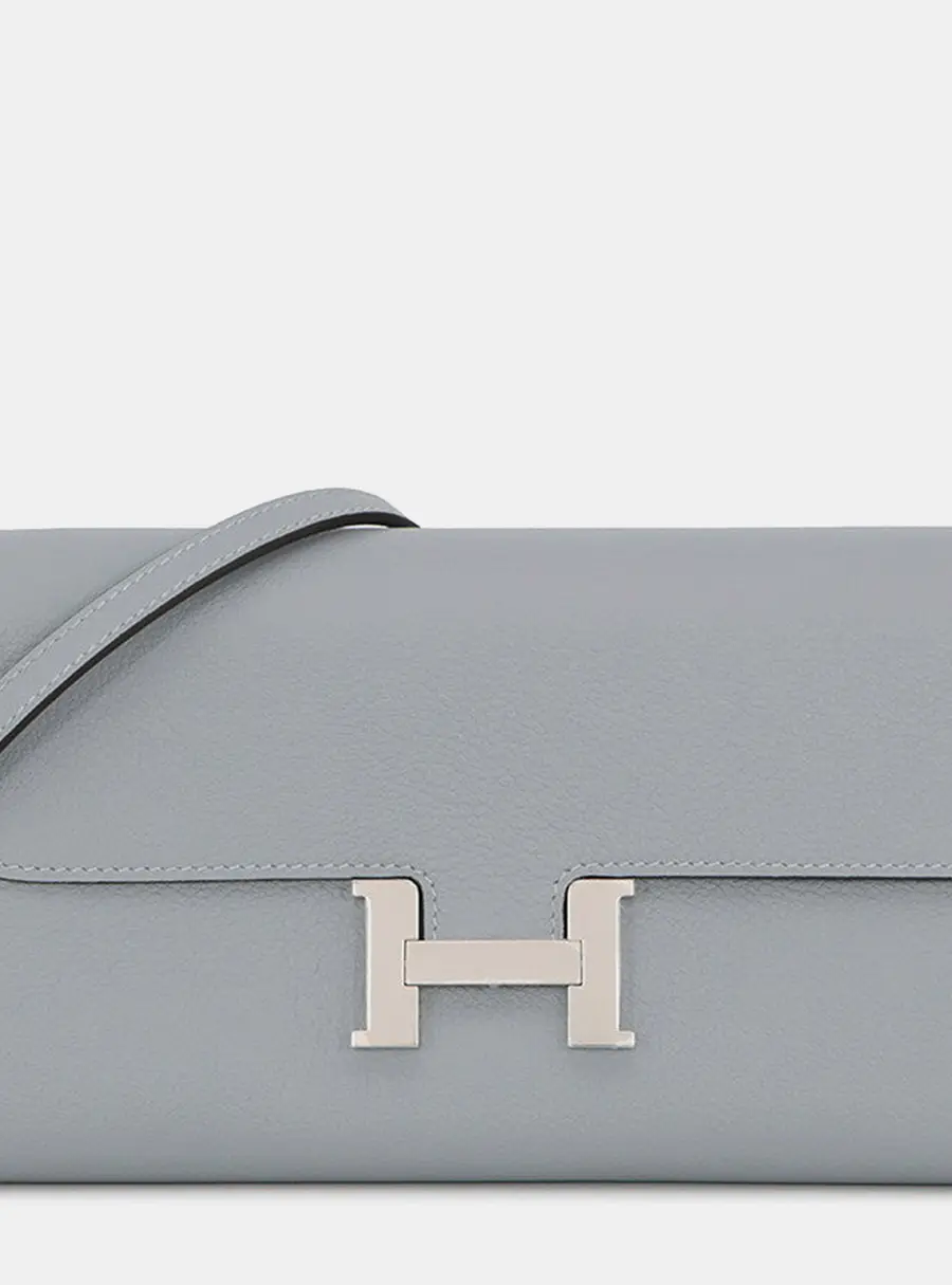 Hermes Constance To Go Green Pantan Evercolor Calfskin Leather Wallet Bag