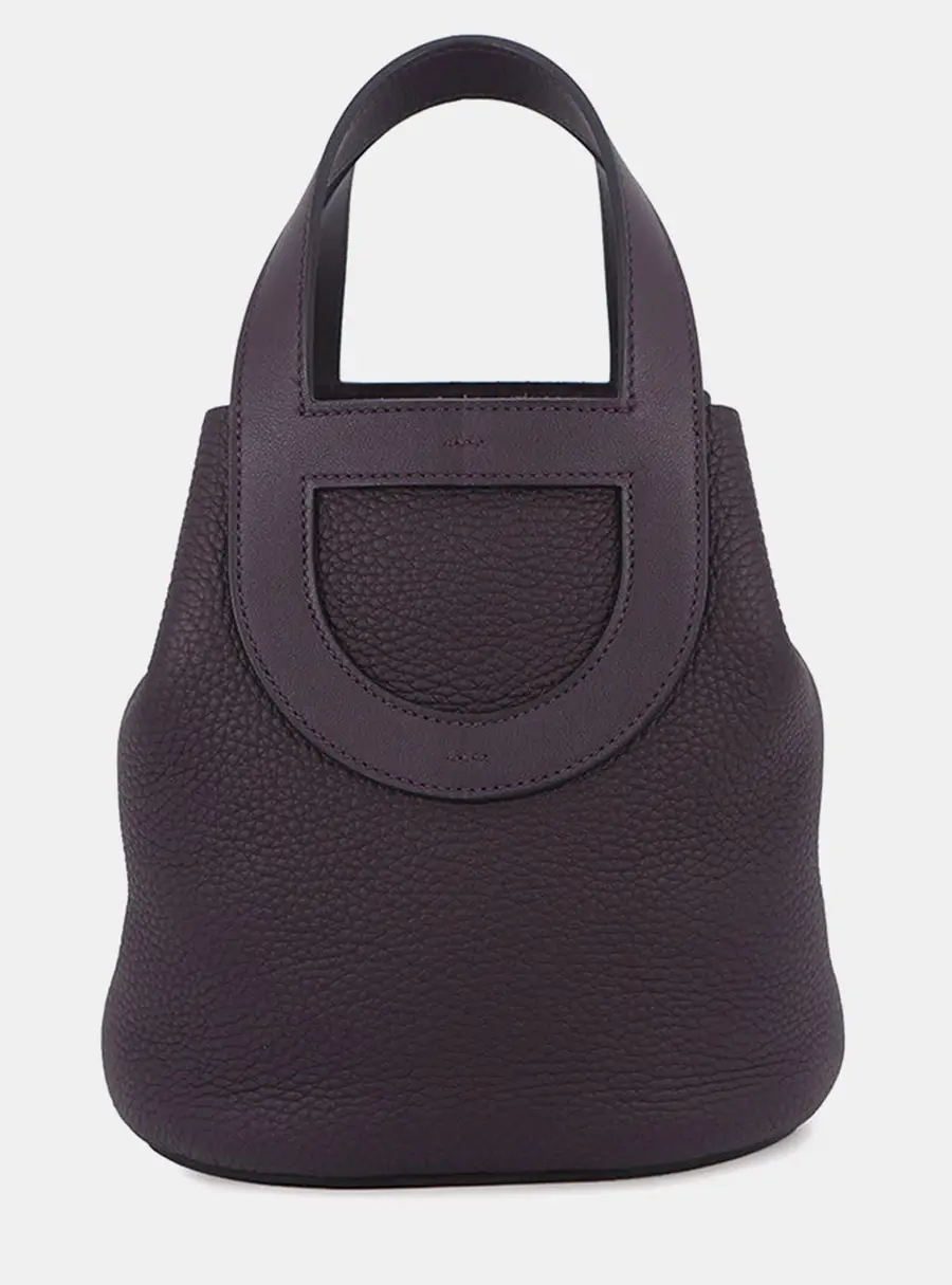 Hermes In The Loop 18 Cassis Taurillon Clemence Leather Swift Leather Top Handle Bag