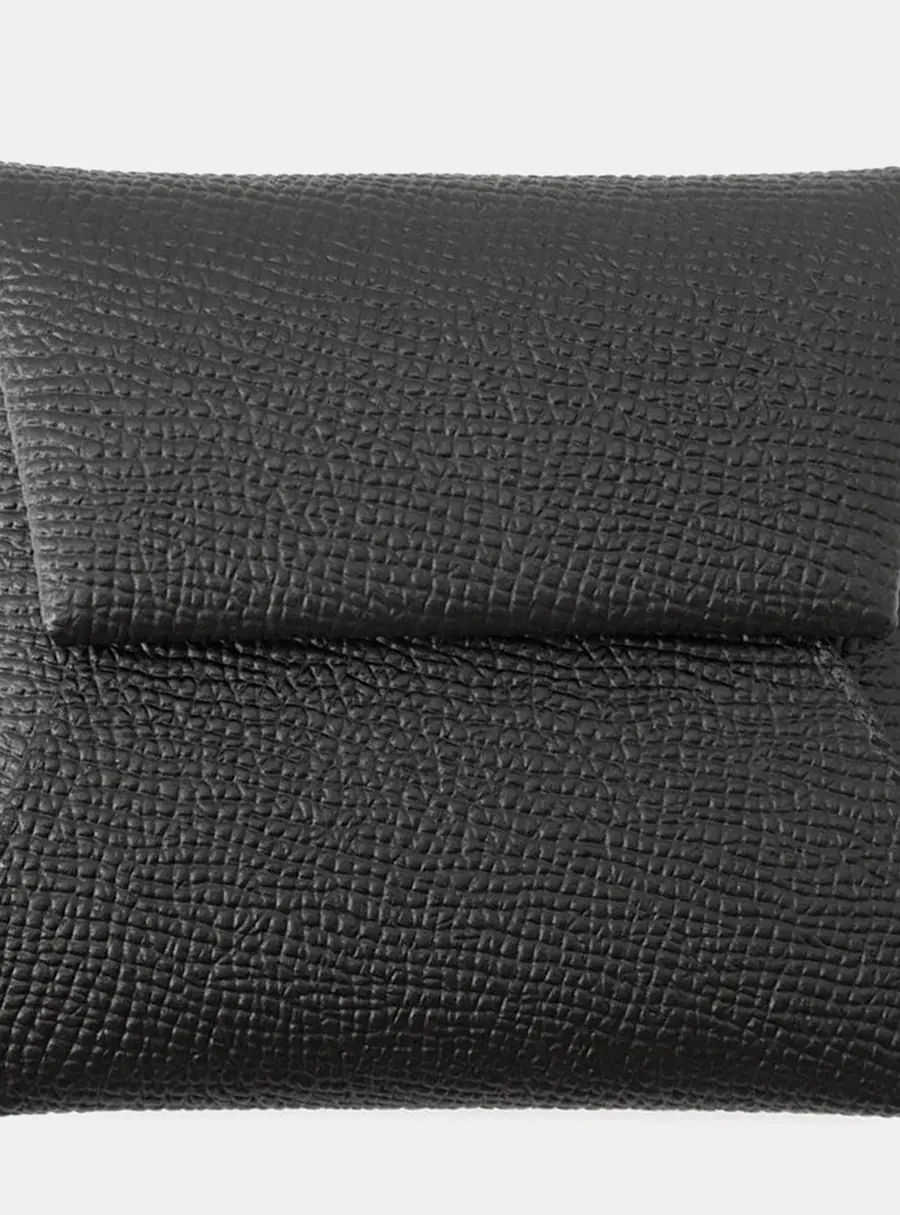 Hermes Bastia Black Epsom Leather Coin Purse Bag