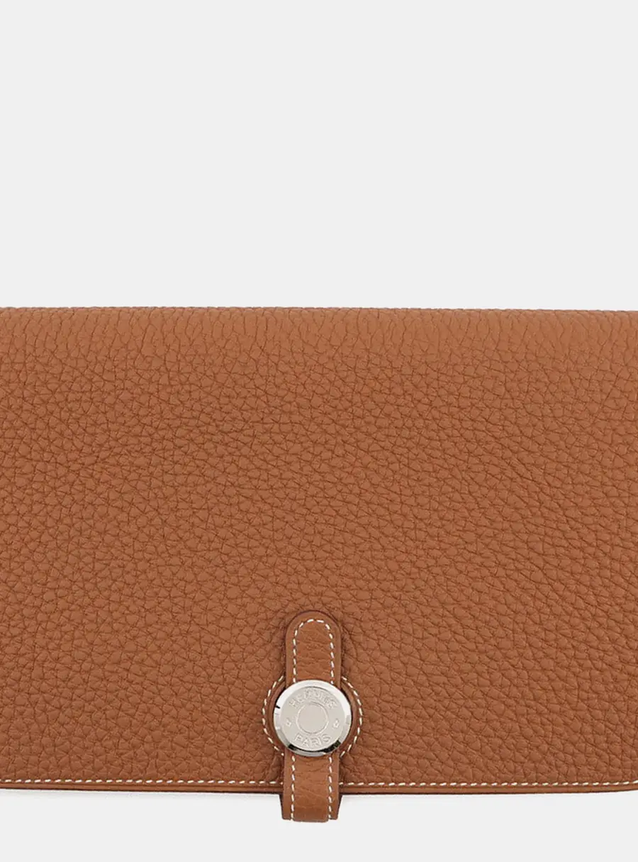 Hermes Dogon Duo Gold Togo Calfskin Leather Wallet Bag