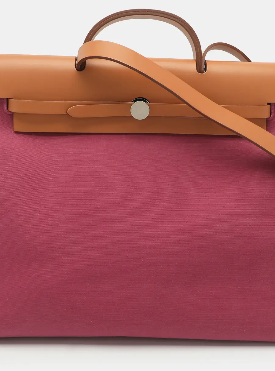 Hermès Herbag Zip 39 Tosca/Natural Toile and Vache Hunter Bag