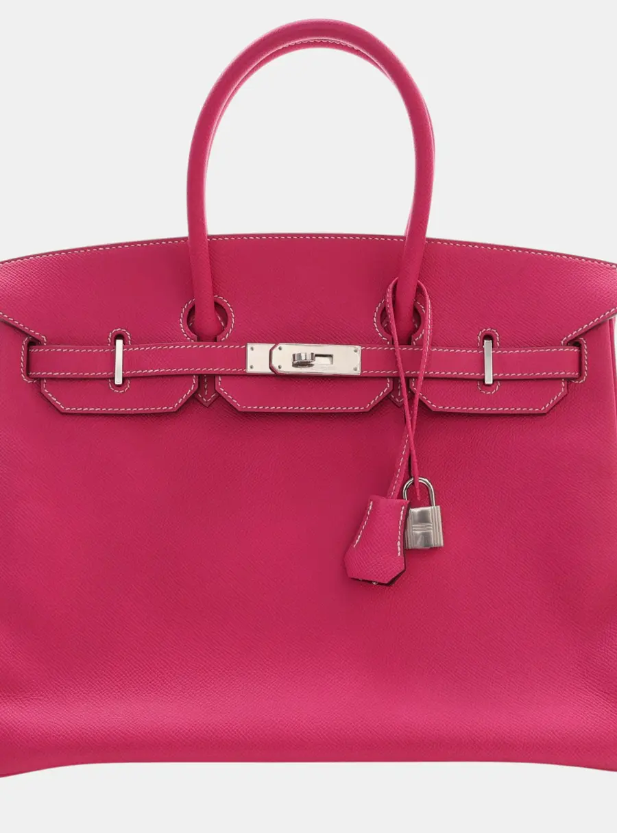 Hermes Birkin 35 Candy Collection Rose Tyrien Epsom Top Handle Bag