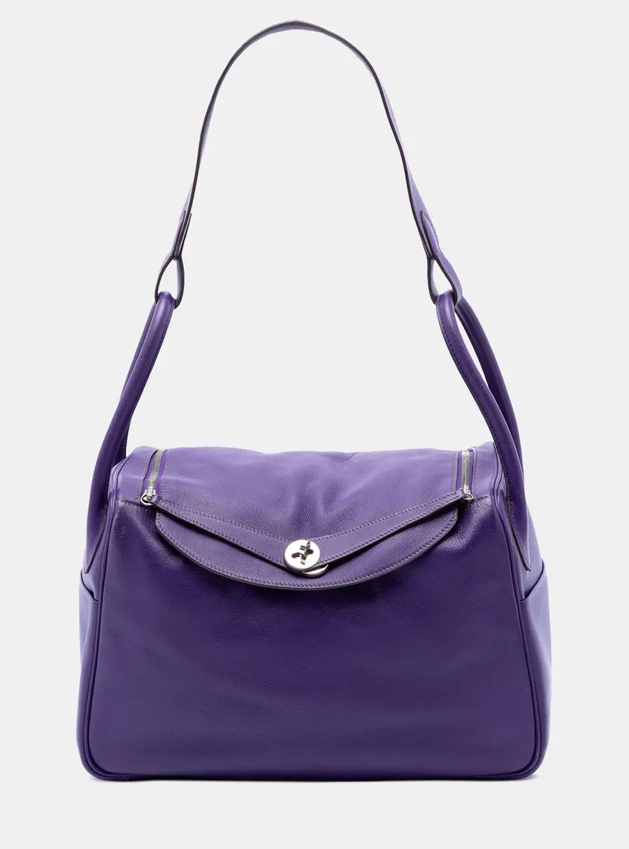 Hermes Lindy 34 Purple Swift Leather Shoulder Bag
