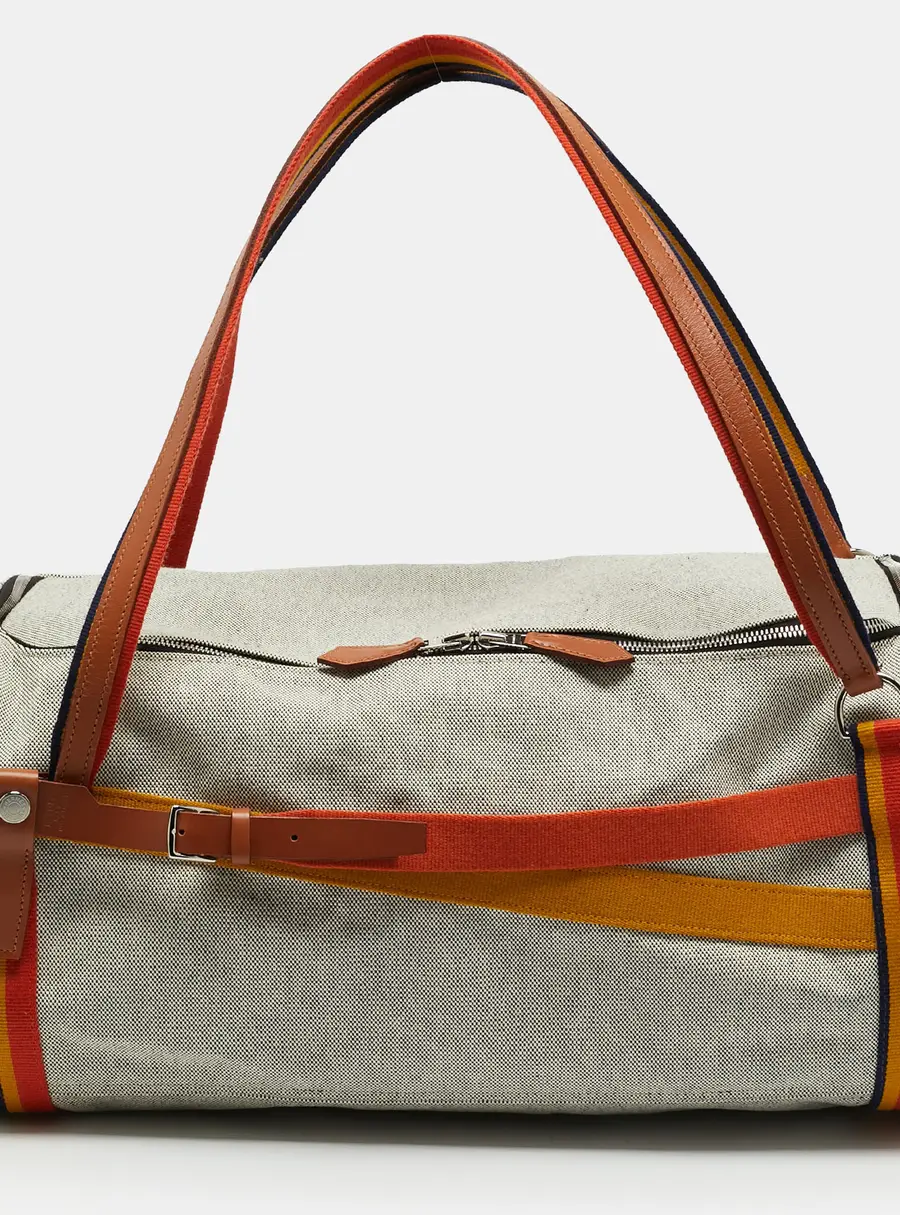 Herm&egrave;s Bridleback 50 Ecru/Noir/Fire/Amber Toile Goeland and Rocabar Duffel Bag