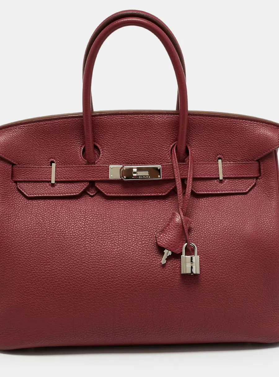 Hermes Birkin 35 Palladium Finish Tosca Togo Leather Tote