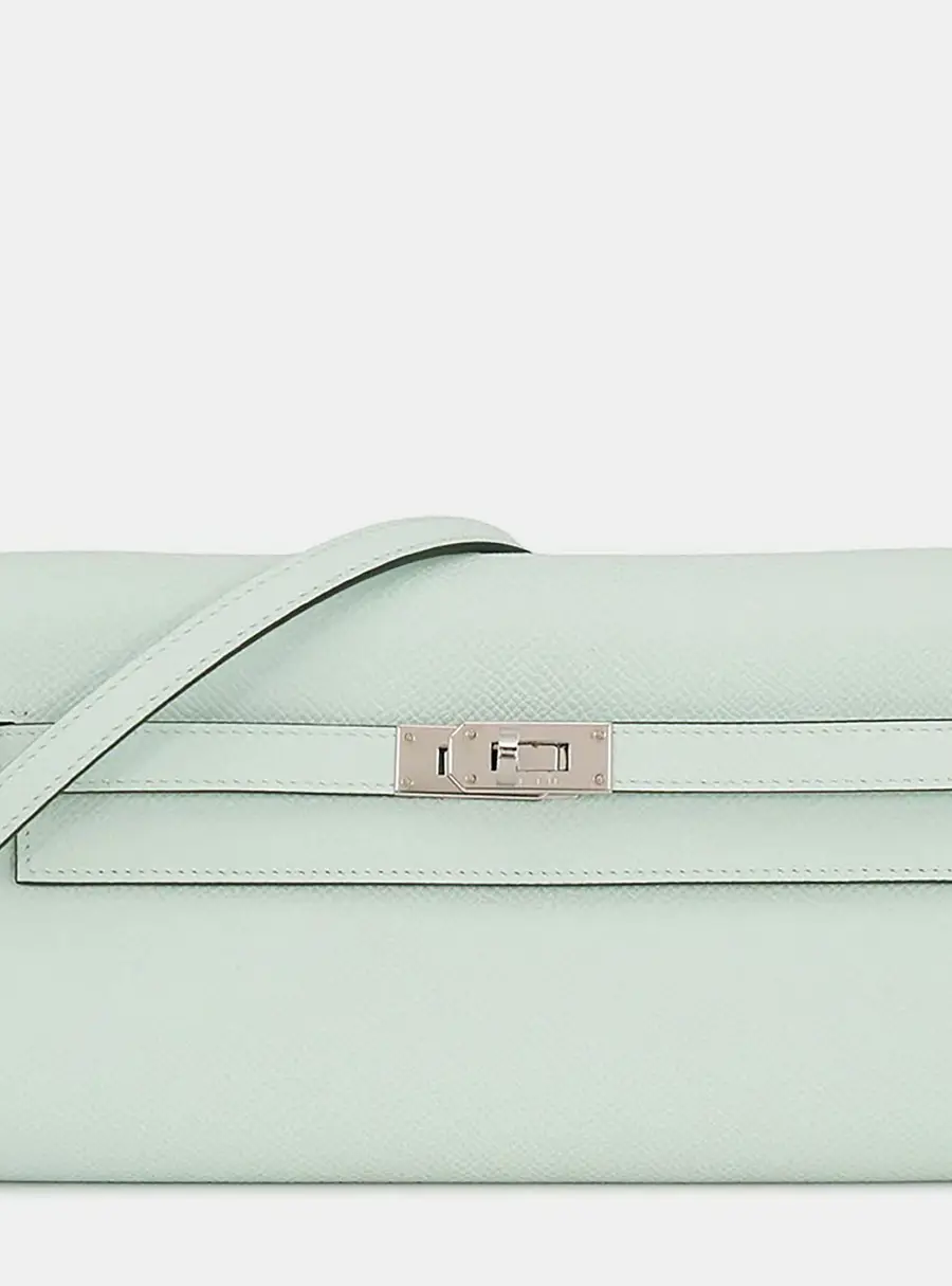 Hermes Kelly To Go Wallet Vert Peppermint Epsom Leather Shoulder Bag
