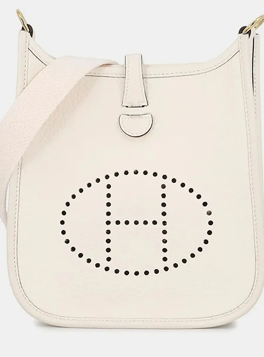 Hermes Evelyne TPM Nata Taurillon Clemence Leather Shoulder Bag
