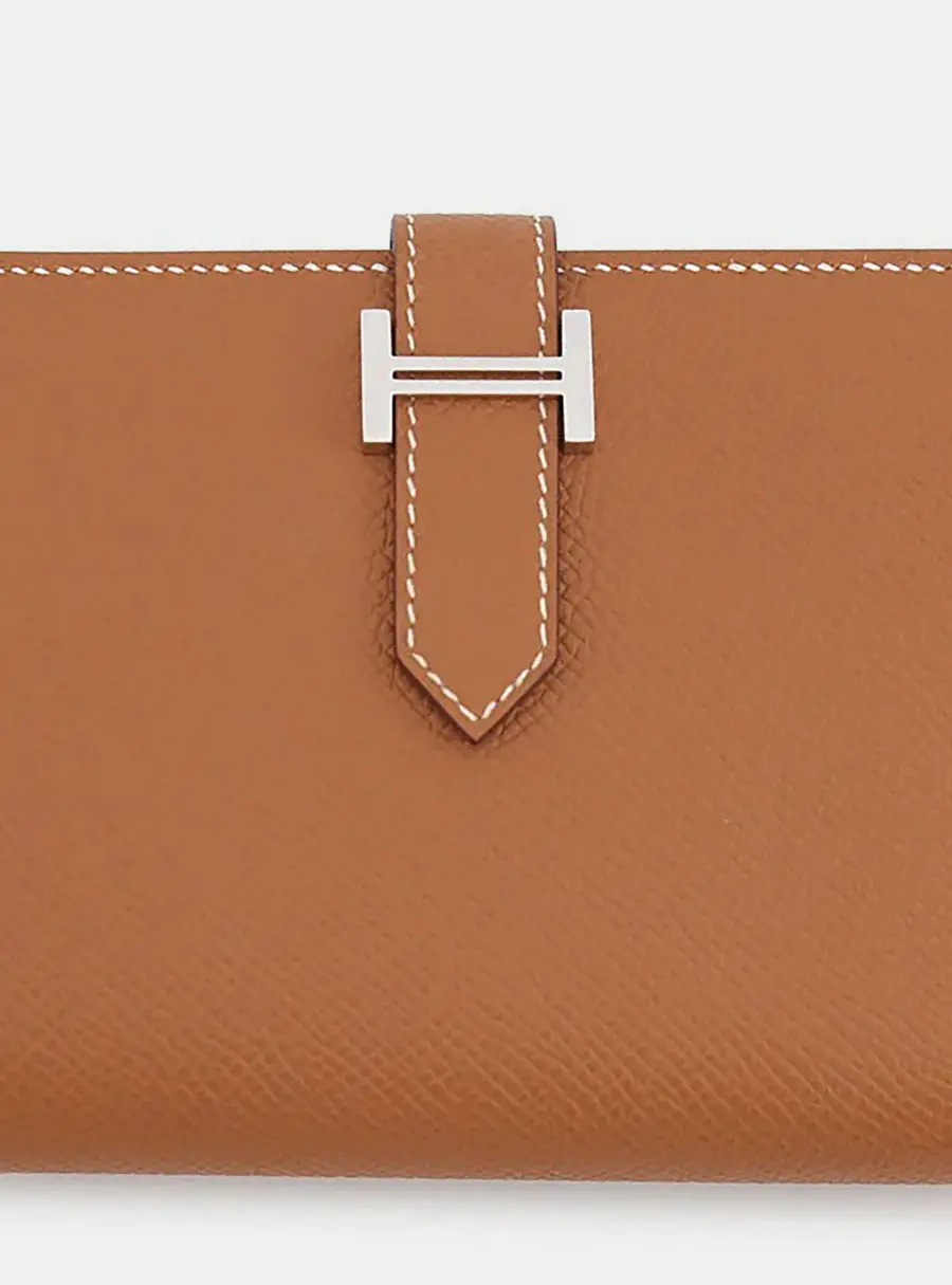 Hermes Bearn Compact Gold Epsom Leather Wallet