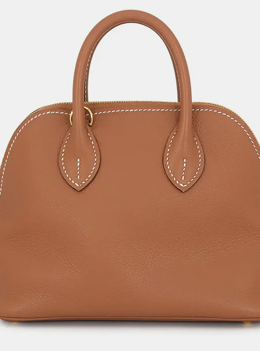 Hermes Bolide 1923 Mini Gold Evercolor Leather Top Handle Bag