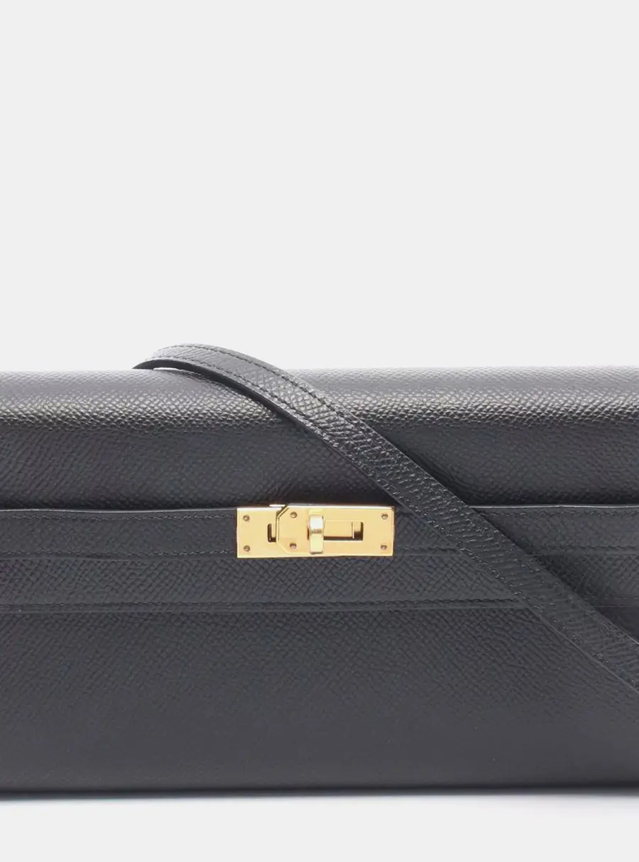 Herm&egrave;s Kelly Classique To Go Black Epsom Calfskin Leather Crossbody Bag