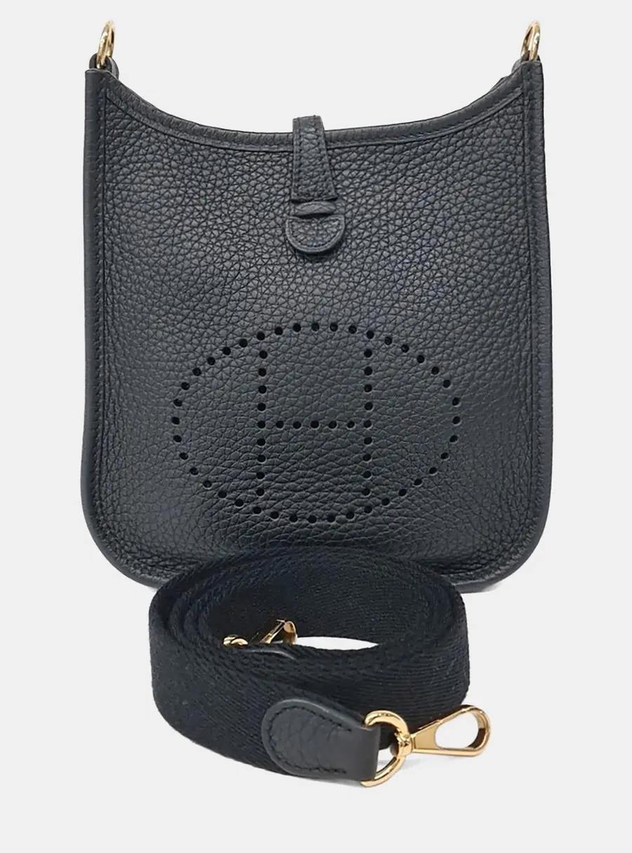 Hermes Evelyne 16 Black Togo Calfskin Leather Crossbody Bag