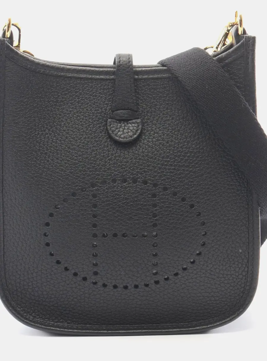 Hermes Evelyne TPM Black Amazone Leather Shoulder Bag