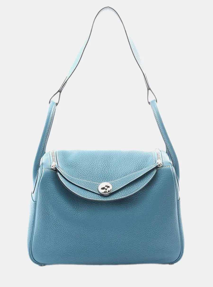Hermes Lindy 30 Clemence Calfskin Leather Shoulder Bag