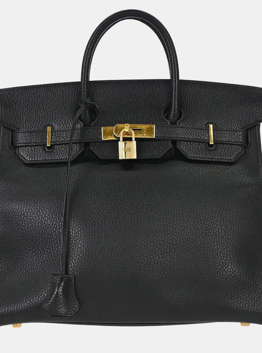 Hermes Haut à Courroies 32 Black Ardennes Leather Top Handle Bag