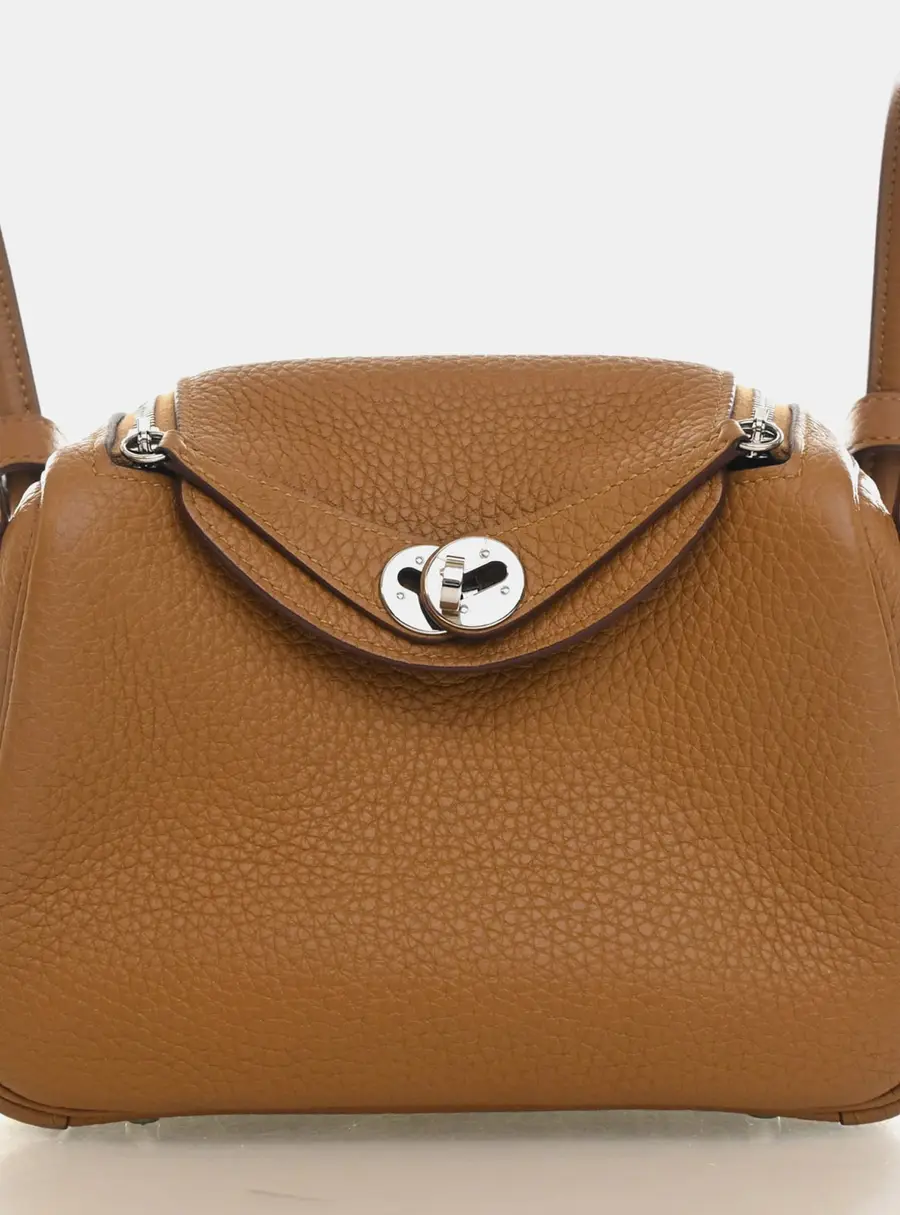 Hermes Lindy 20 Sesame Clemence Calfskin Leather Crossbody Bag