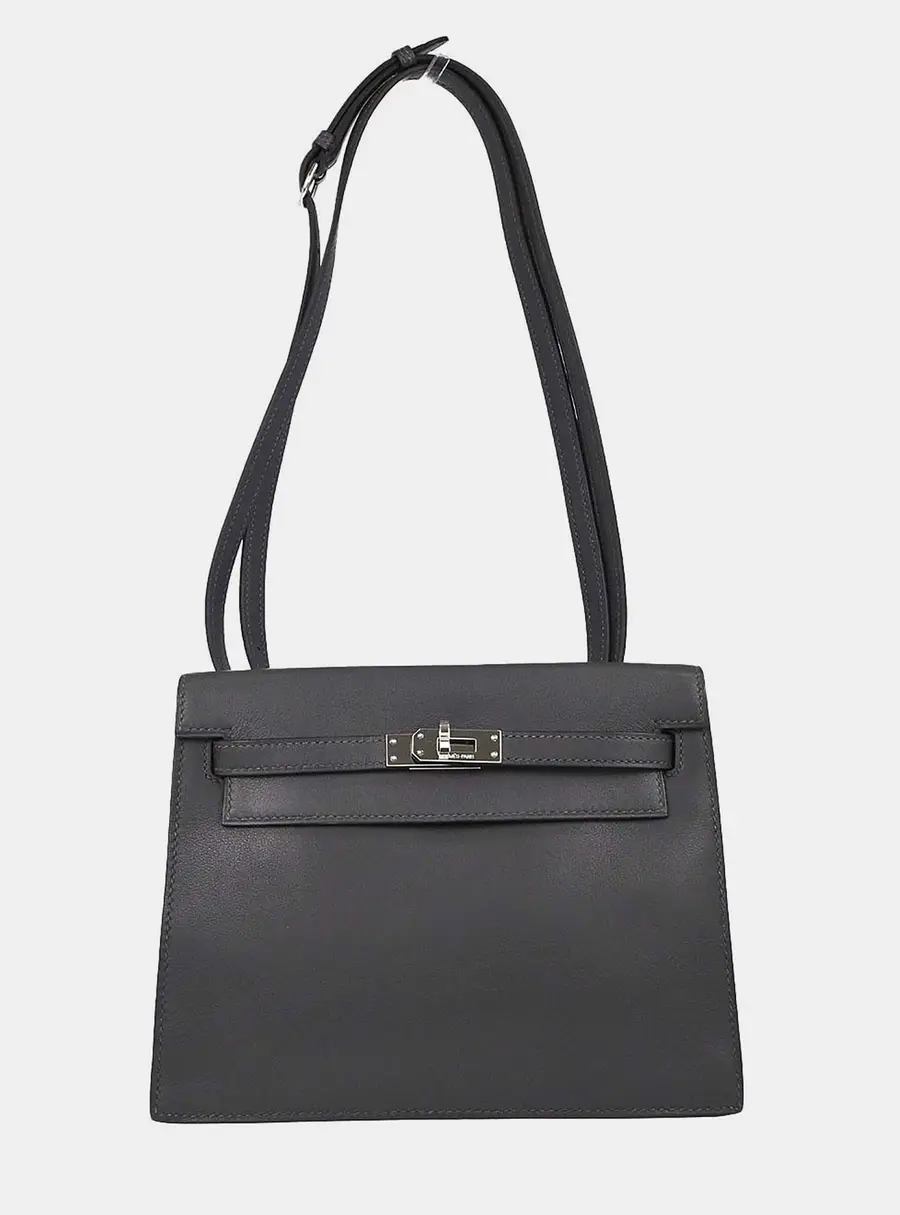 Hermes Kelly Danse 22 Ardoise Evercalf Leather Shoulder Bag