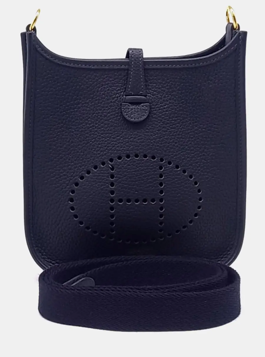 Hermès Evelyne 16 Navy Blue Leather Bag (Z)