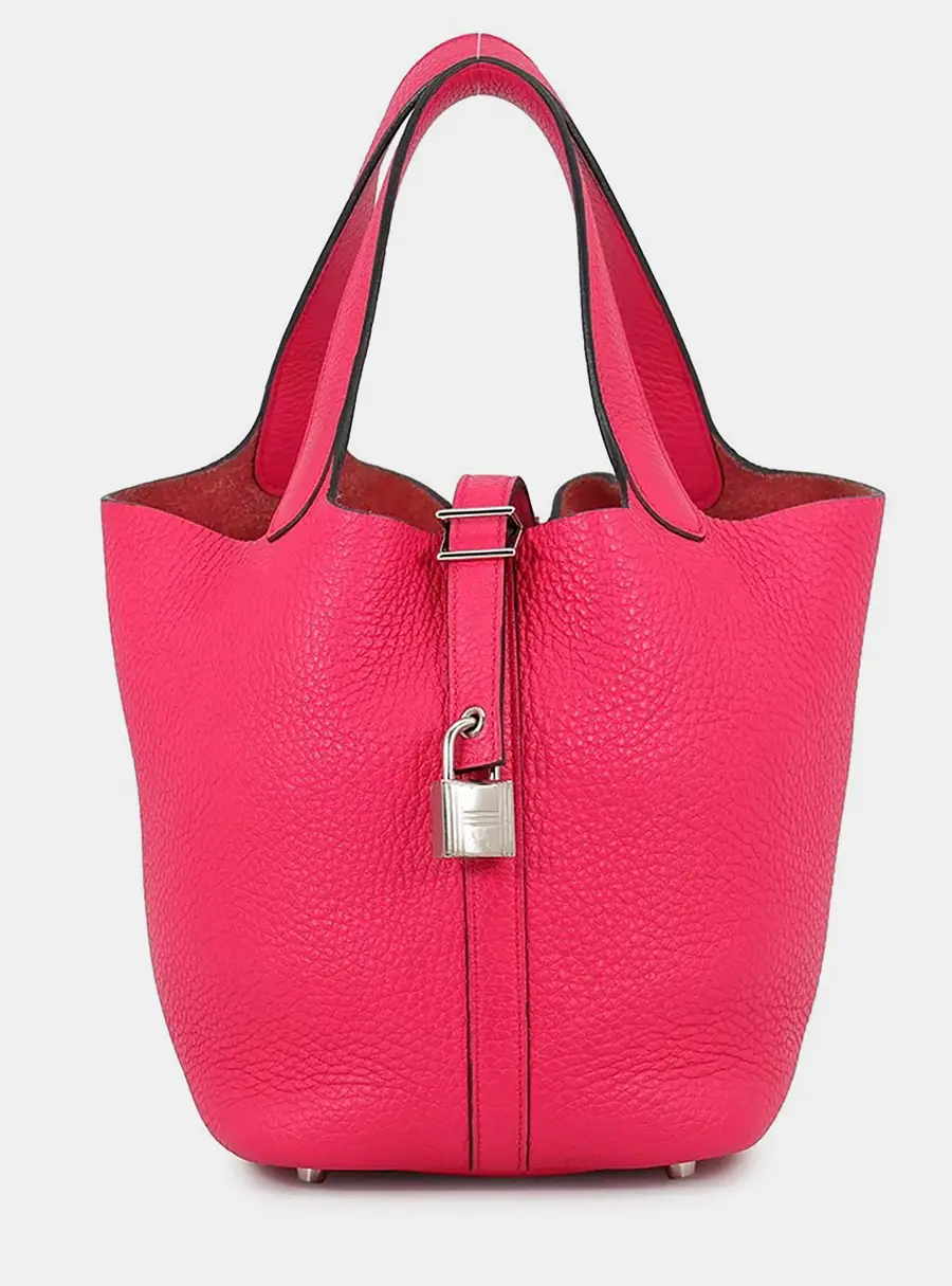 Hermes Picotin Lock Rose Extreme Taurillon Clemence Size Pm