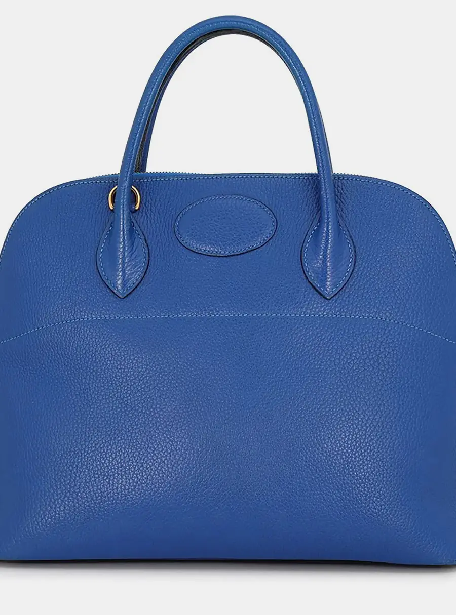 Hermes Bolide Blue Ardennes Leather Size 35