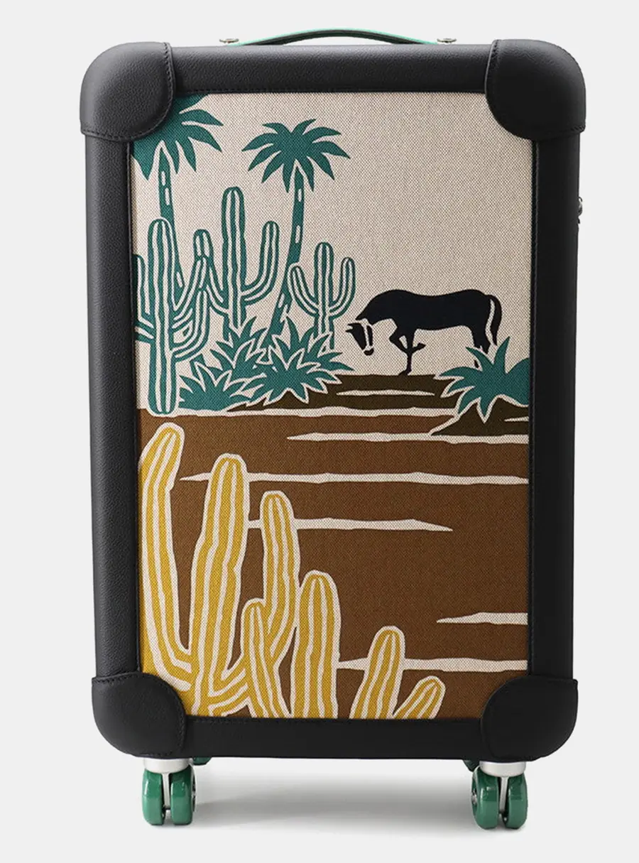 Hermes Rms Rolling Mobility Suitcase Black/Multicolor Toile H Taurillon Clemence