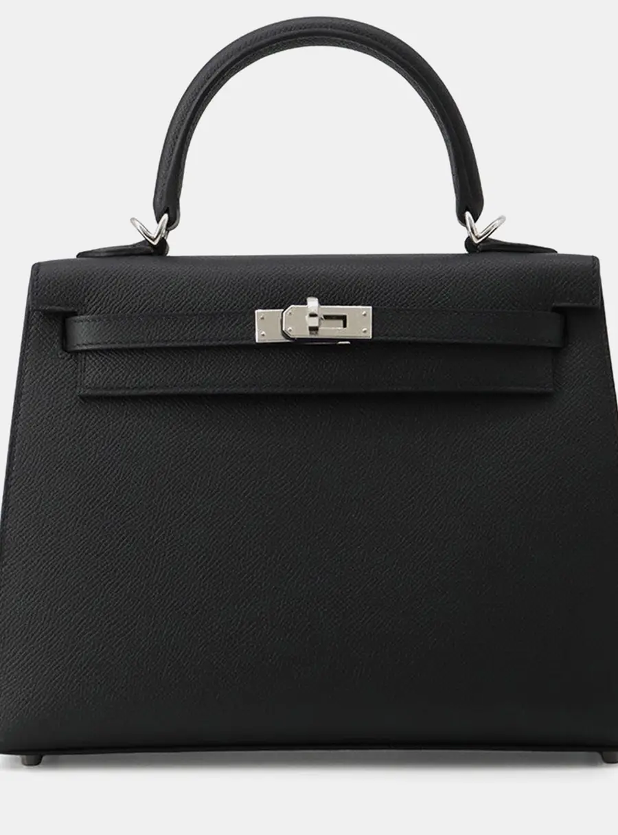 Hermes Kelly Sellier Black Epsom Size 25