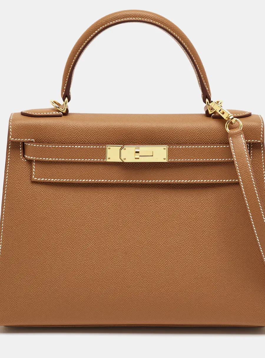 Hermes Kelly Sellier 28 Gold Finish Gold Epsom Leather Top Handle Bag