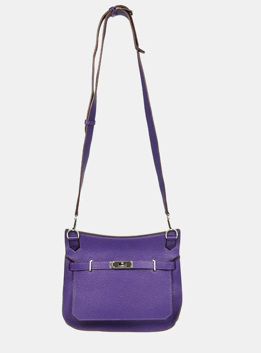 Hermes Jypsiere 28 Iris Taurillon Clemence Leather Shoulder Bag