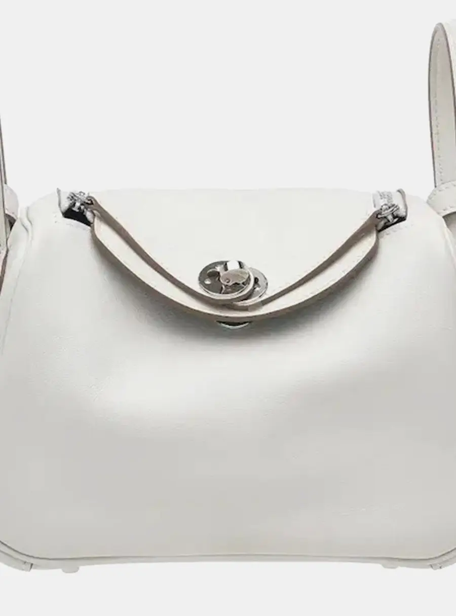 Hermes Lindy Mini Gris Pale Swift Calfskin Leather Shoulder Bag