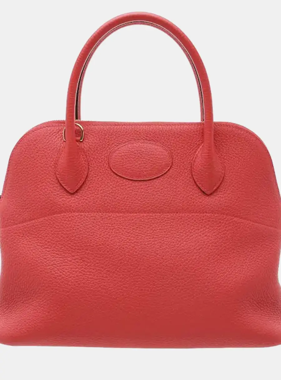 Hermes Bolide 31 Rose Jaipur Taurillon Clemence Leather Top Handle Bag