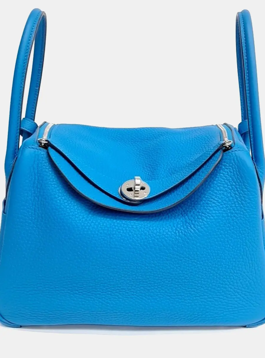 Hermes Blue Leather Lindy 26 (Y)