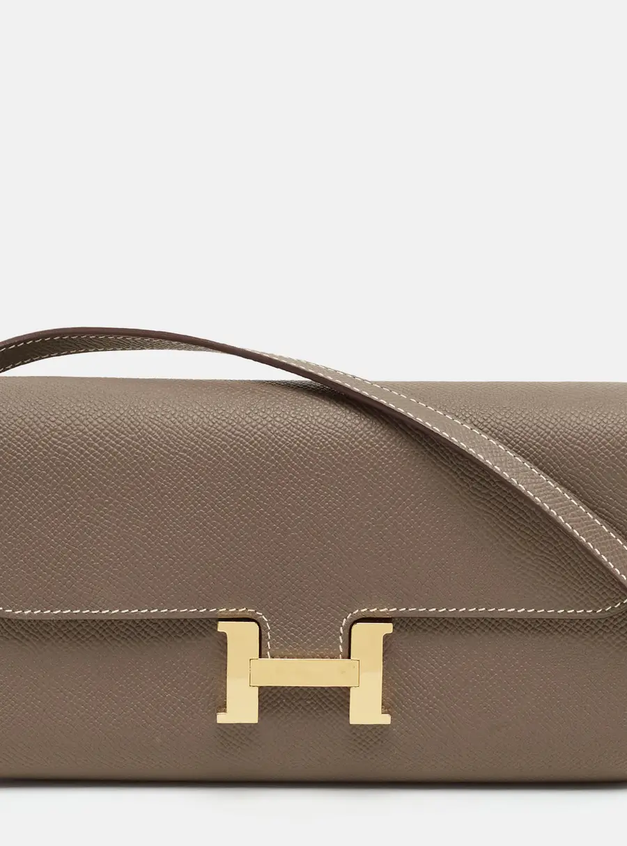 Herm&egrave;s Constance Etoupe Epsom Leather To Go Wallet