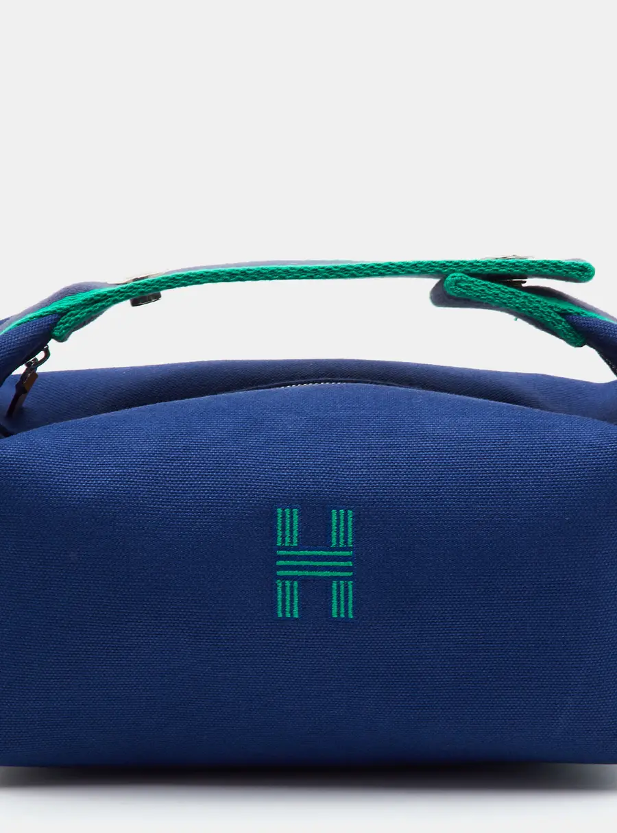 Hermès Bride-a-Brac Case Small Marine Toile H Canvas Pouch