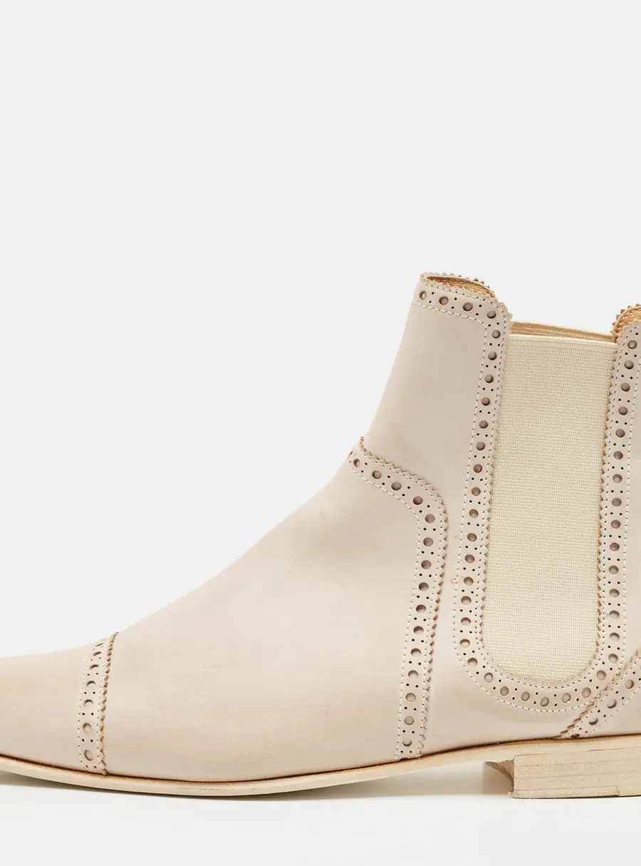 Hermes Grey Leather Brighton Low Ankle Boots Size Size 37
