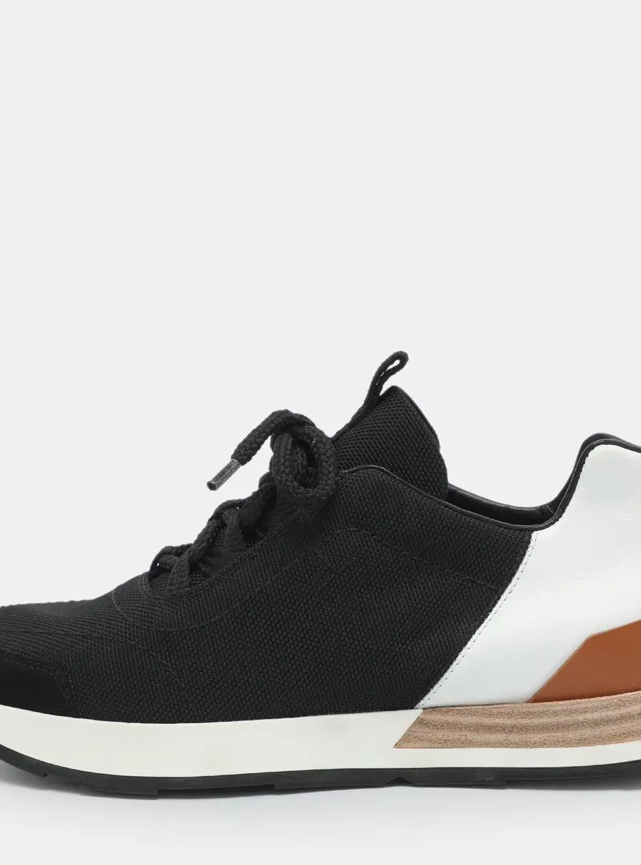 Hermes Miles Size 36.5 Tricolor Canvas and Leather Low Top Sneakers