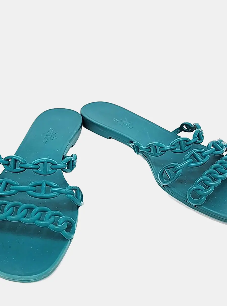 Hermès Jelly Nude Slippers