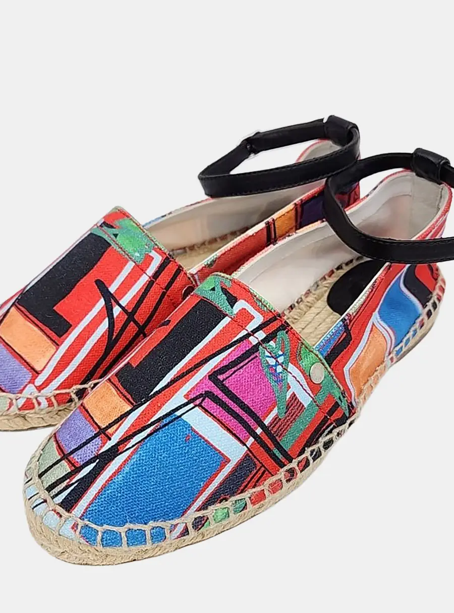 Hermes Multicolor Canvas Malaga Espadrille
