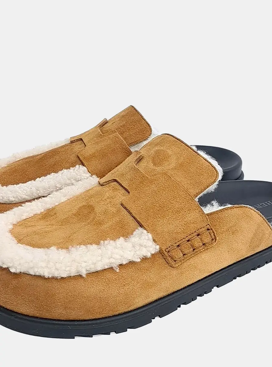 Hermès Brown Shearling Go Mule EU 38