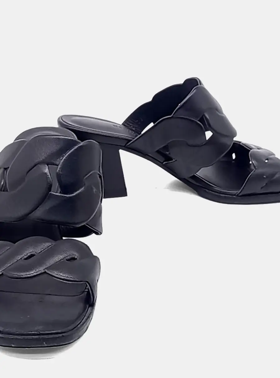 Hermès Gaby 60 Black Leather Slippers EU 37.5