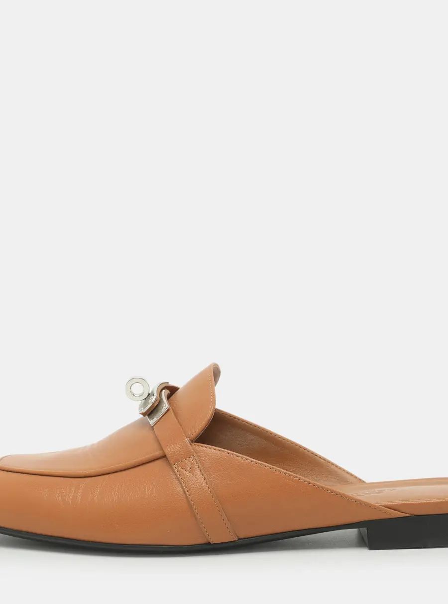 Hermes Oz Size 41.5 Brown Leather Mules