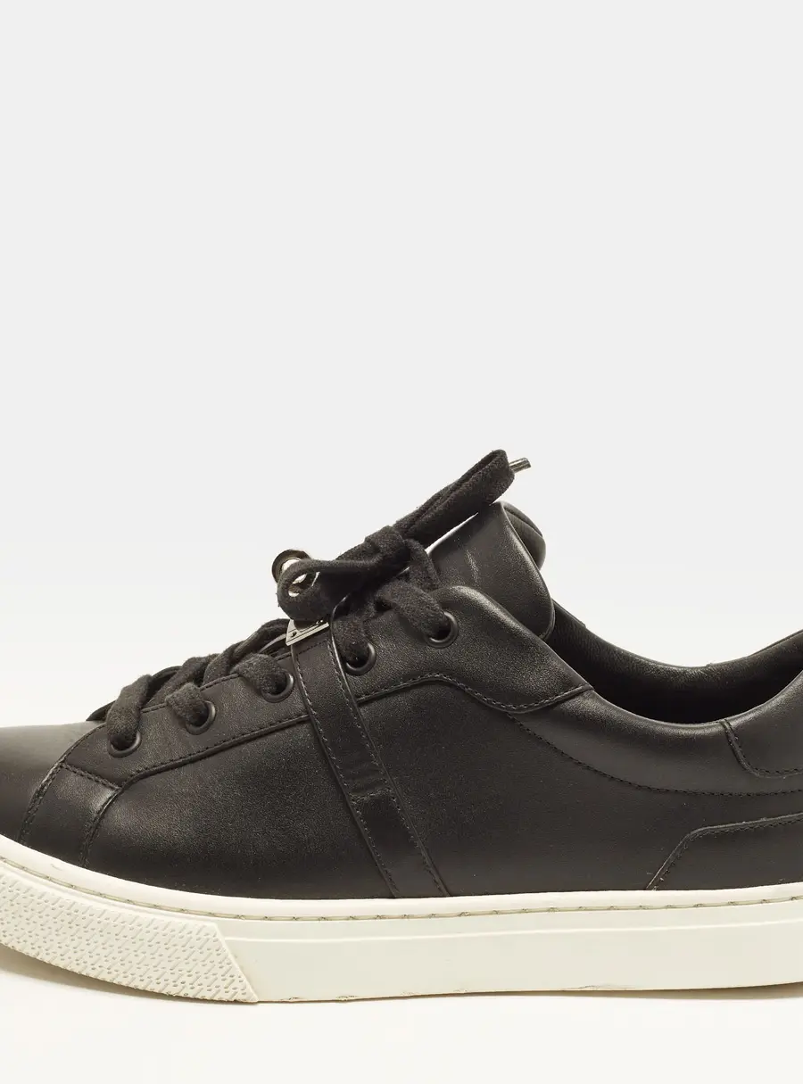 Hermes Day Size 39.5 Black Leather Low Top Sneakers