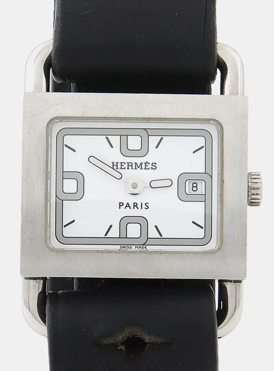 Hermes Barenia BA1.210 White Stainless Steel Quartz Women's Watches 25x20mm