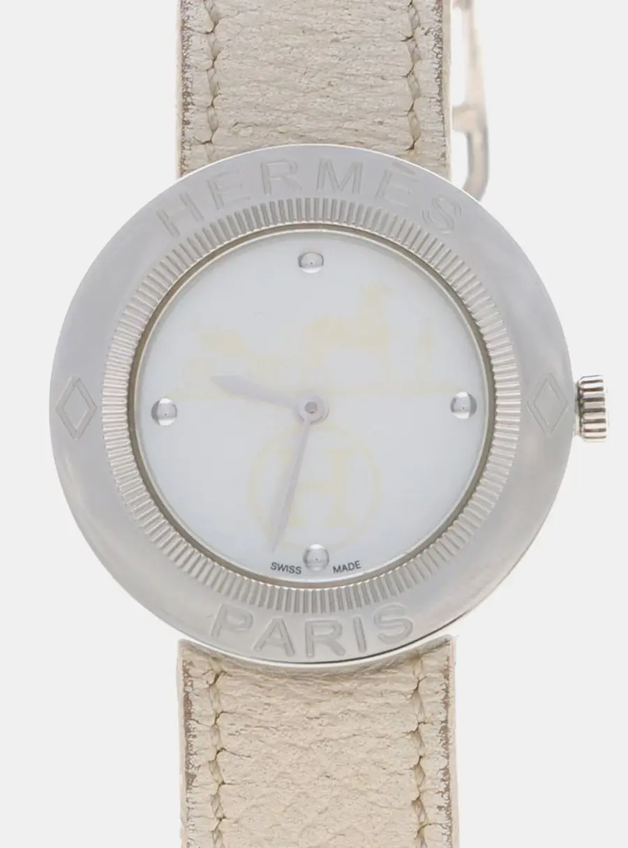 Hermes Passe Passe PP1.410 Quartz White Stainless Steel Women's Wristwatch 30 mm